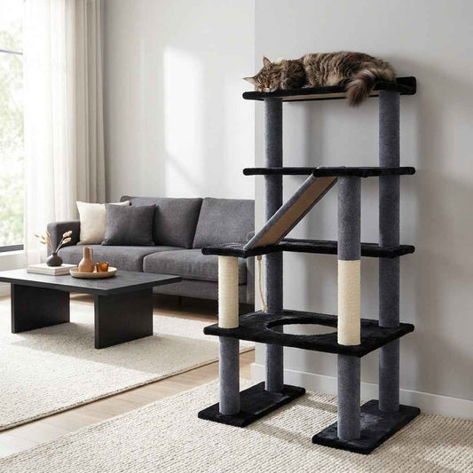 Maine Coon 65" Cat Tower - 5-Level Cat Tree
