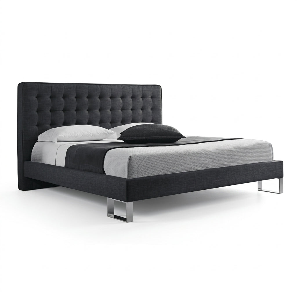 Edmonton Contemporary Graphite Tufted Bed