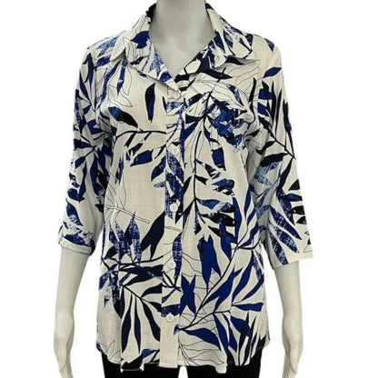 Chemise blanc motif bleu
