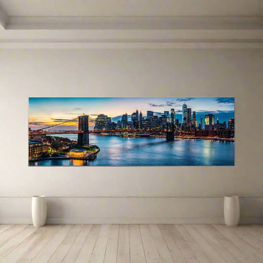 Cities Skylines-NYC Sonnenuntergang Brücke-Wandkunst