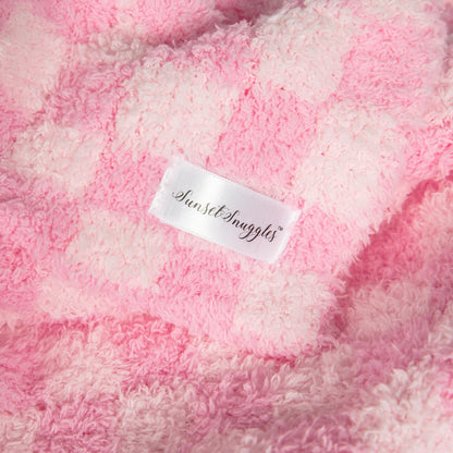 Cotton Candy Check Print Extended Throw