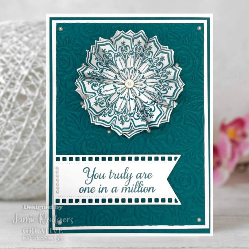 Creative Expressions Jamie Rodgers Pointy Petals Tea Bag Folding 6 in x 8 in Stamp Set