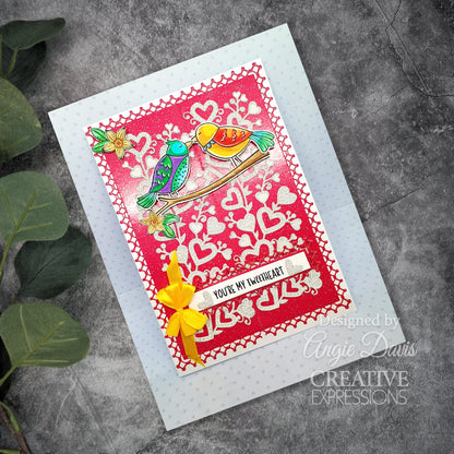 Creative Expressions Jane's Doodles Birdsong Blooms 6 in x 8 in Clear Stamp Set