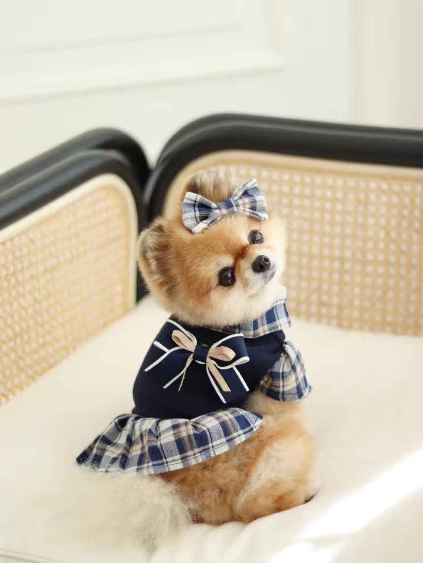 Fiona Set – Luxury Plaid Outfit Set for Dogs