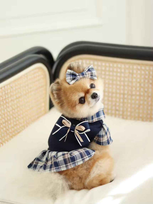 Fiona Set – Luxury Plaid Outfit Set for Dogs