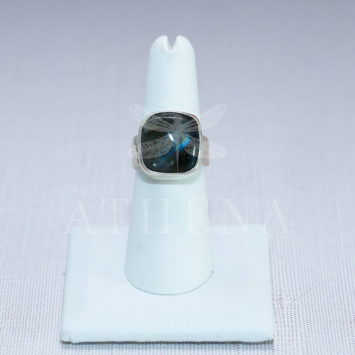 Passage Ring | Square-Cut Labradorite in Sterling Silver | Handcrafted Jewelry | One-of-a-Kind