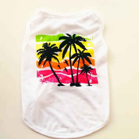 Island Dog Tee | Palm Graphic Dog T-Shirt