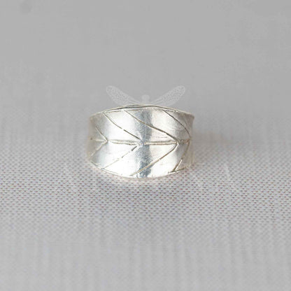 Blueberry Leaf Wraparound Ring | Handmade Sterling Silver & Gold | Unique Leaf Design