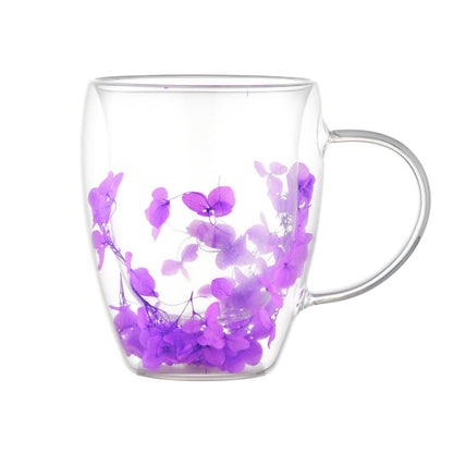 Coffee Cup Double-Walled with Floral Design 12 Oz - 1Piece