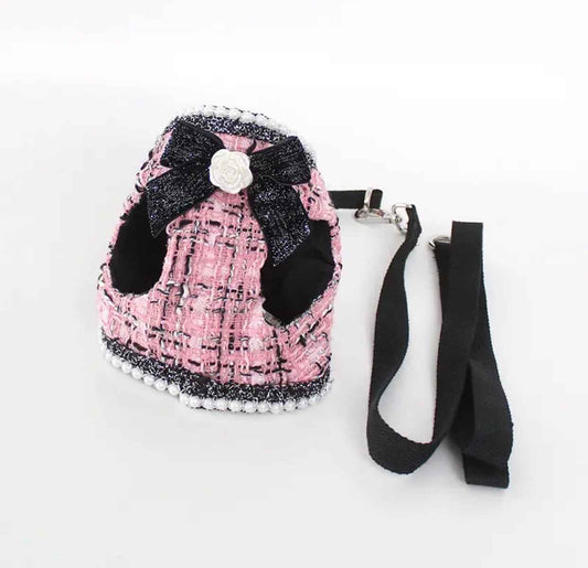 Aman Tweed Dog Harness and Leash Set | Dog Walking Outfit