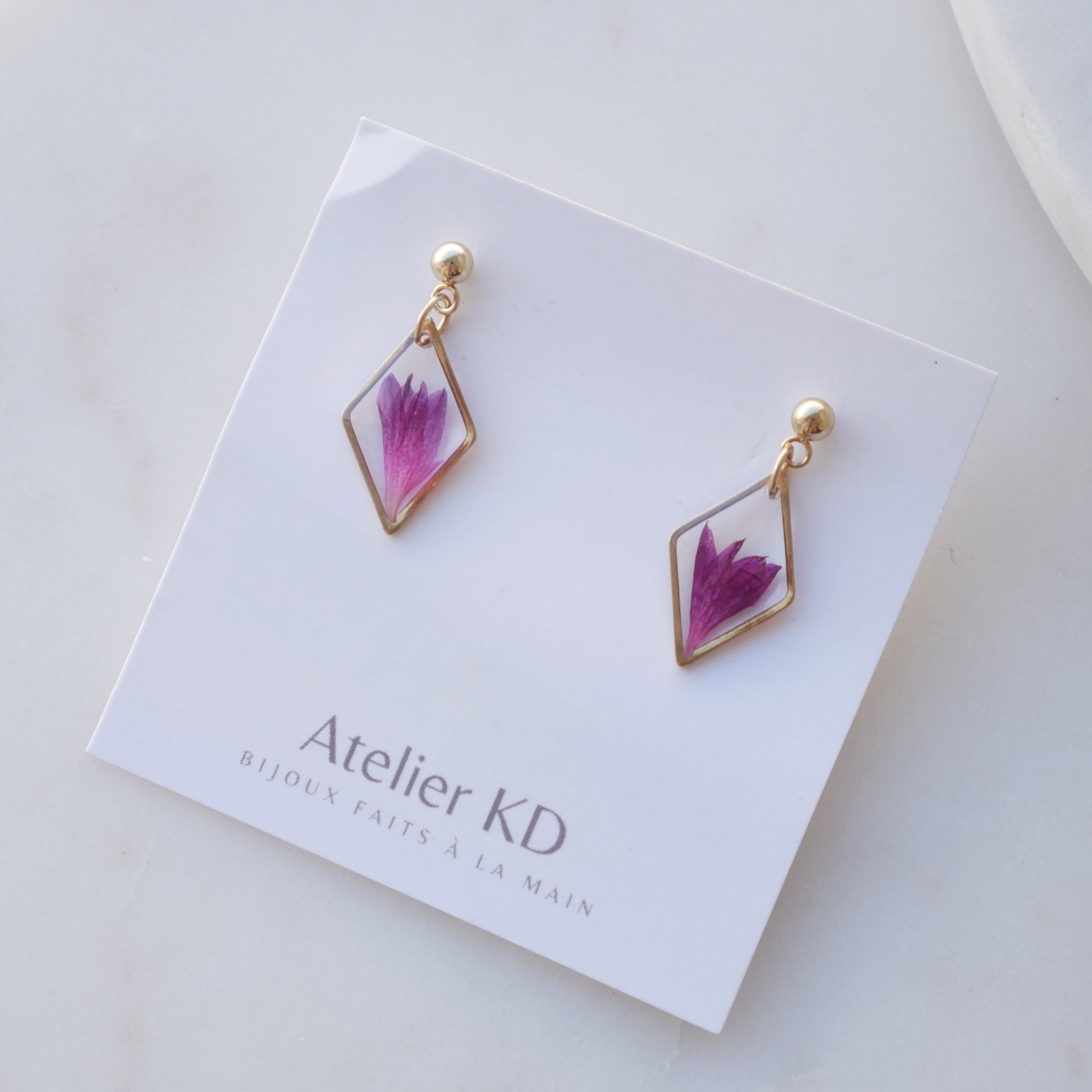 Boucles d'oreilles Lucy - fuschia  (petit 12mm)
