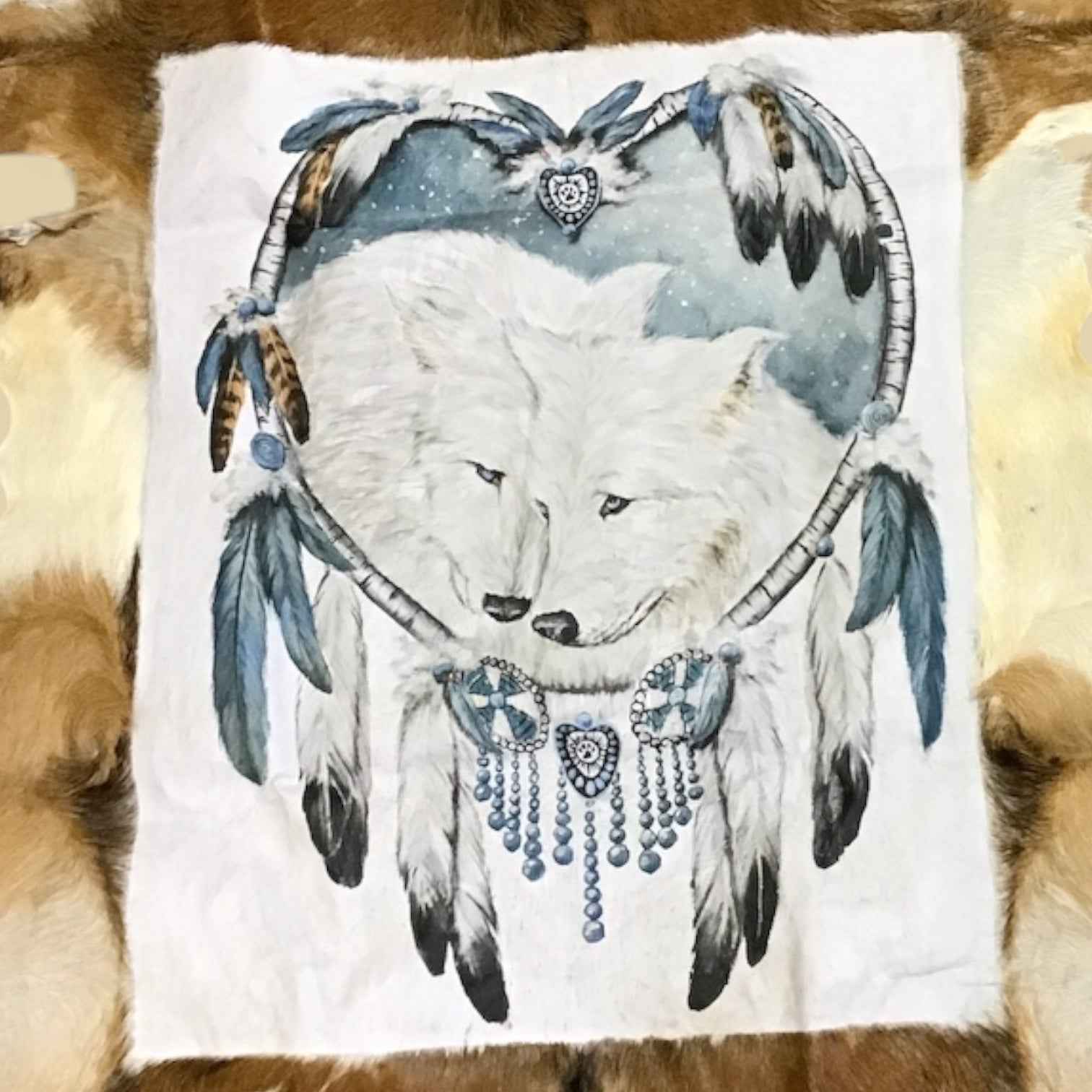 Wolf Hand Wall Painting