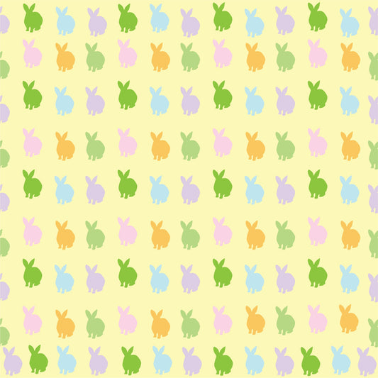 Easter Colorful Rabbits Adhesive Vinyl
