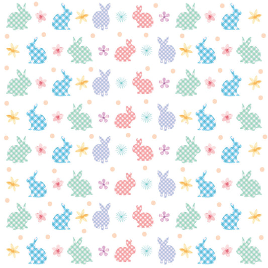Easter Plaid Rabbits Adhesive Vinyl