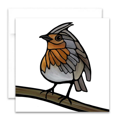 Colouring Greeting Card - European Robin