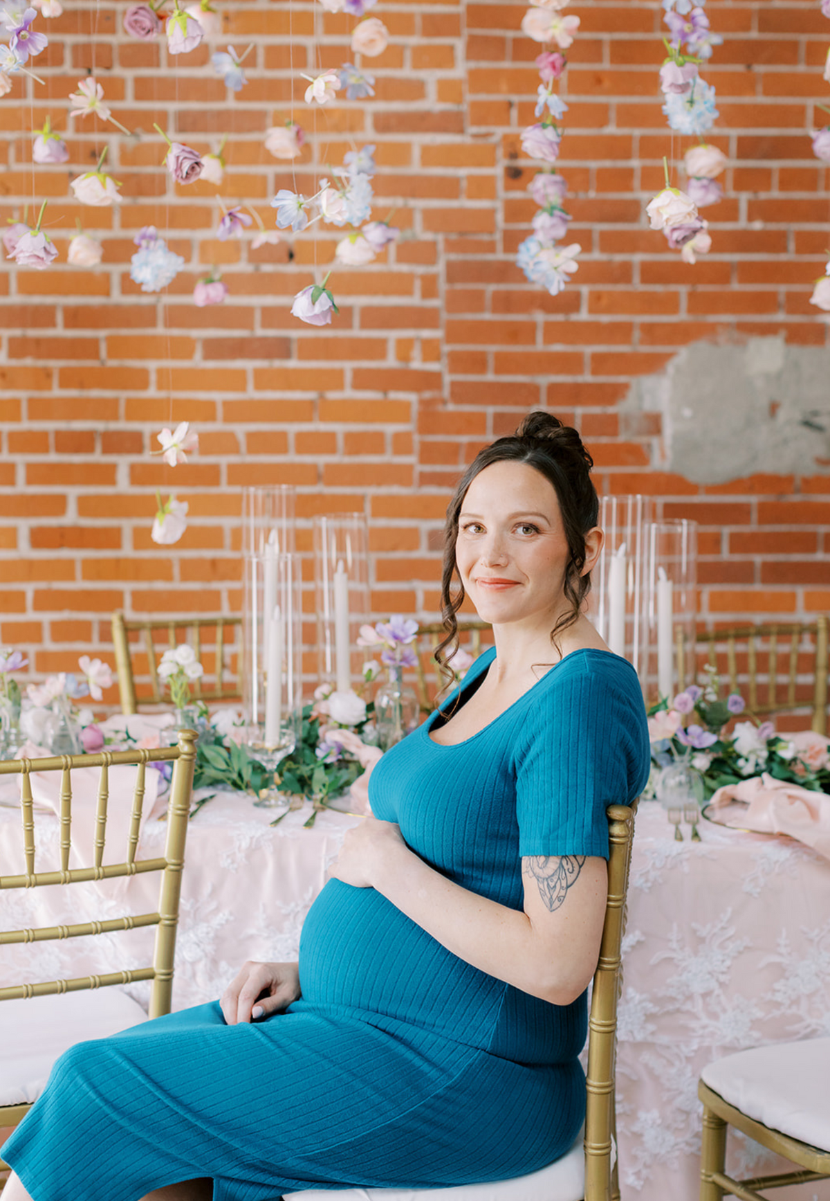 Ribbed Midi Maternity Tee Shirt Dress