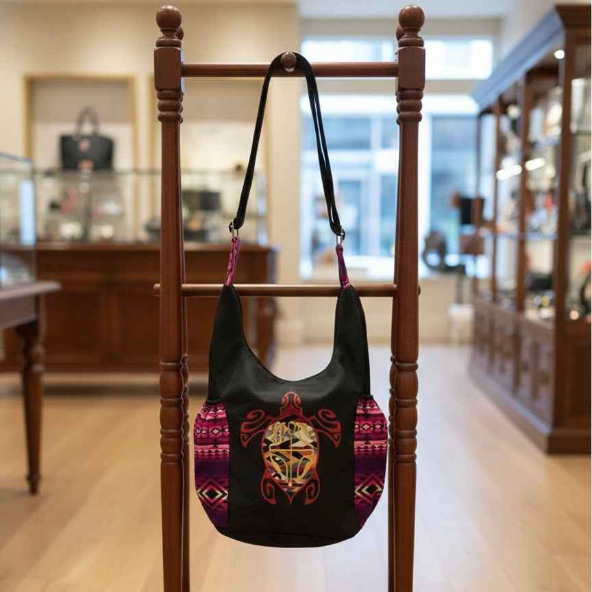 Turtle Embroidered Crossbody Bag