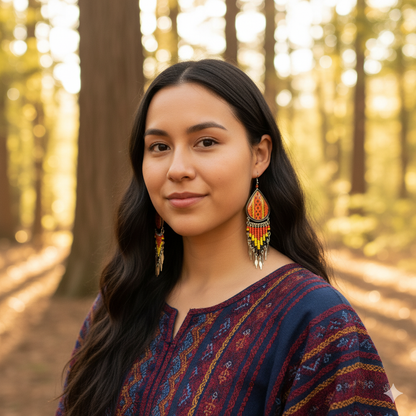 OldTribes™ Southwestern Painted Red Earrings