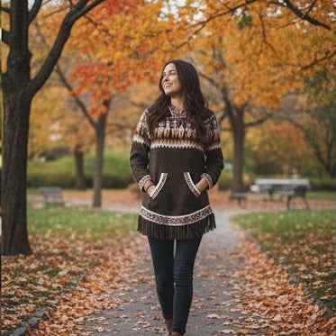 OLDTRIBES™ Women Cardigan Brown Alpaca Sweater