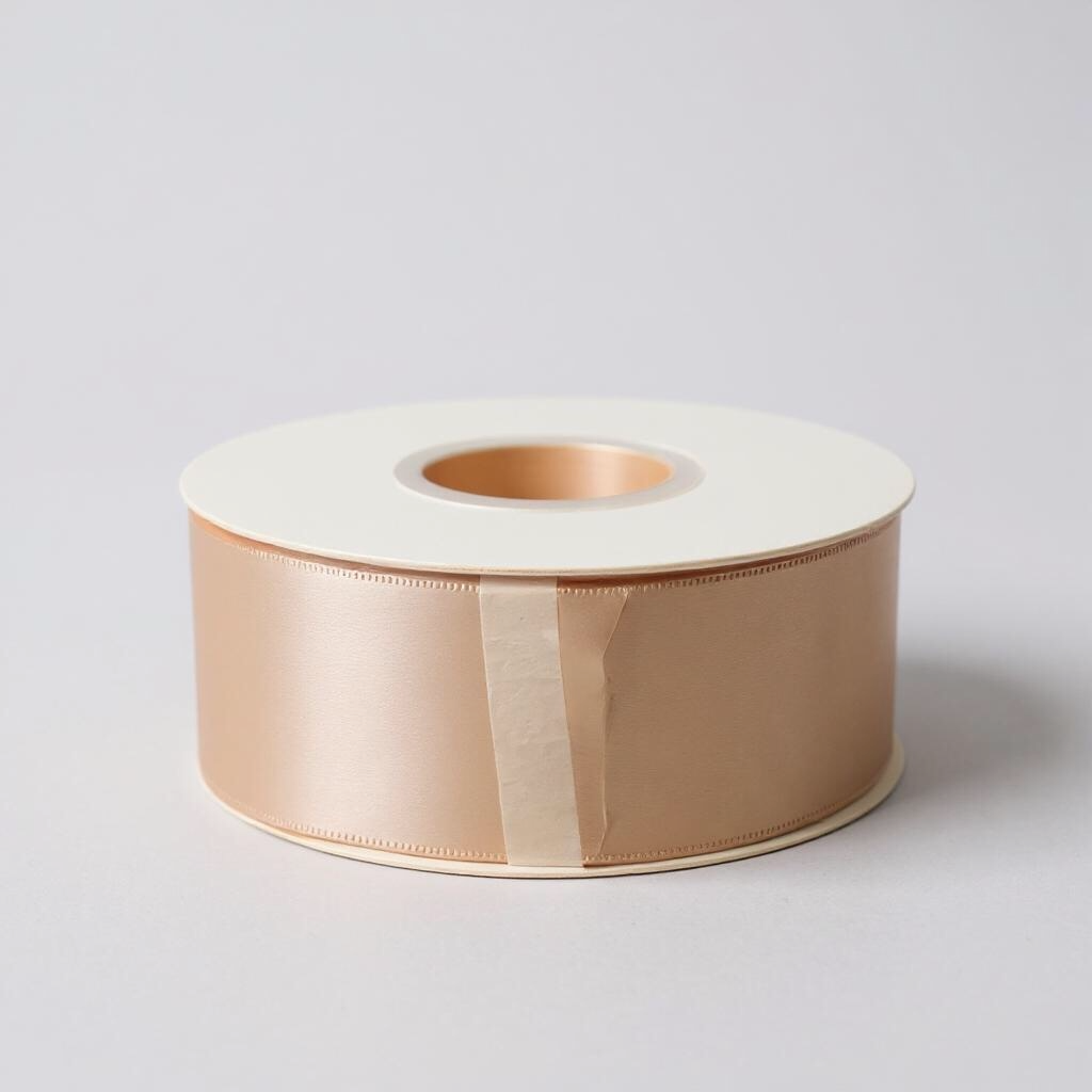 Satin Ribbon Double Face-Light Peach  #714- 3.8 cm Wide