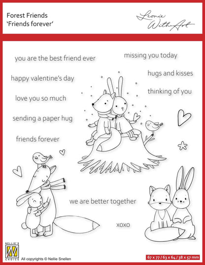 Nellie's Choice Clear Stamp Forest Friends-Friends Forever