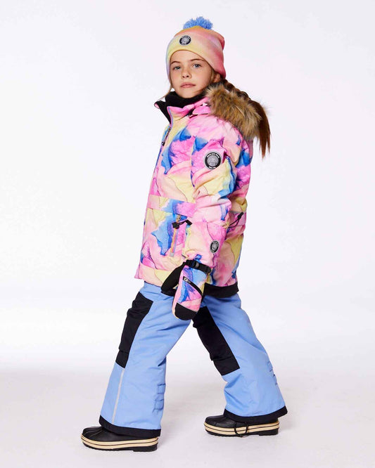 Cable Knit Hat Printed Watercolor Multicolor