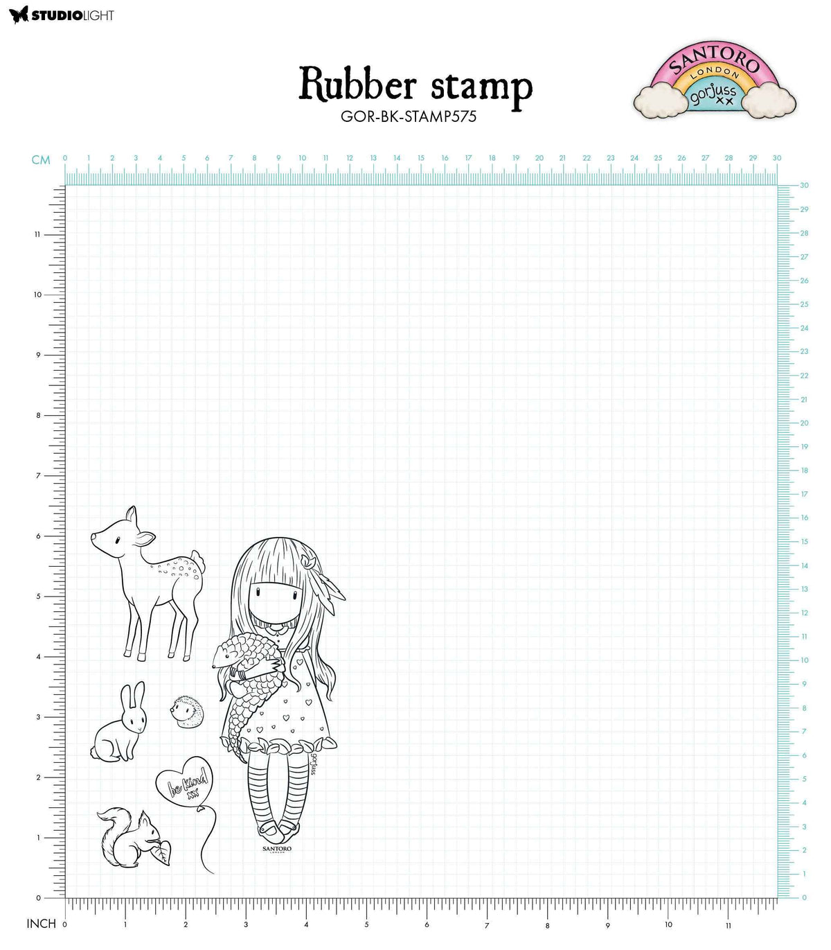 SAN Cling Stamp Gorjuss - Be Kind Be Kind To All Creatures 120x170x5mm 6 PC nr.575