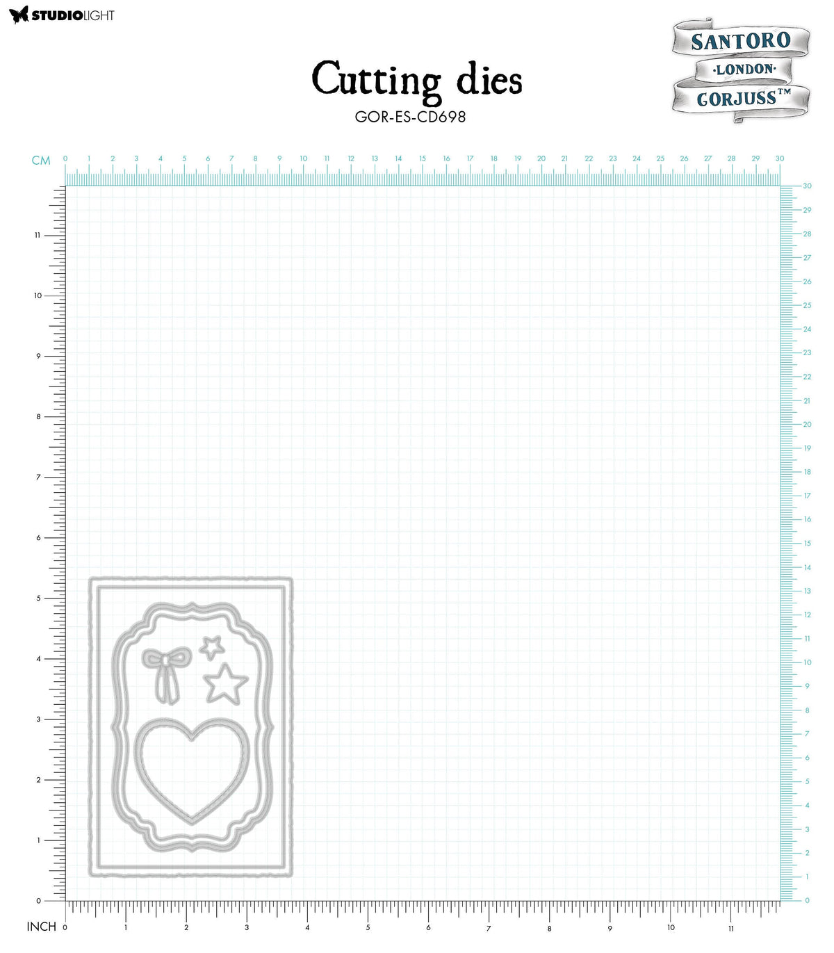 SAN Cutting Dies Frames & Labels Gorjuss Essentials 85x125x2mm 8 PC nr.698