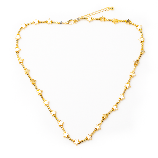 Short Star Necklace In Gold Plate