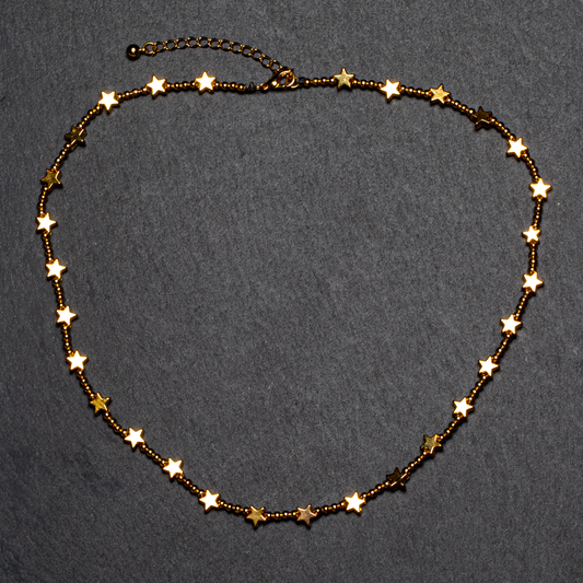 Short Star Necklace In Gold Plate
