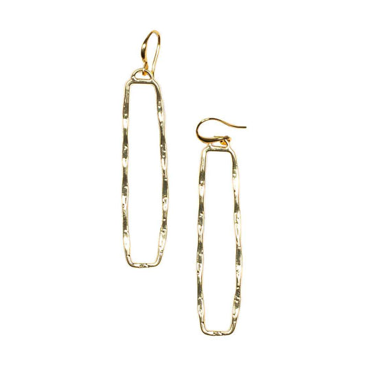 Rectangular Drop Earrings - Gold Plate