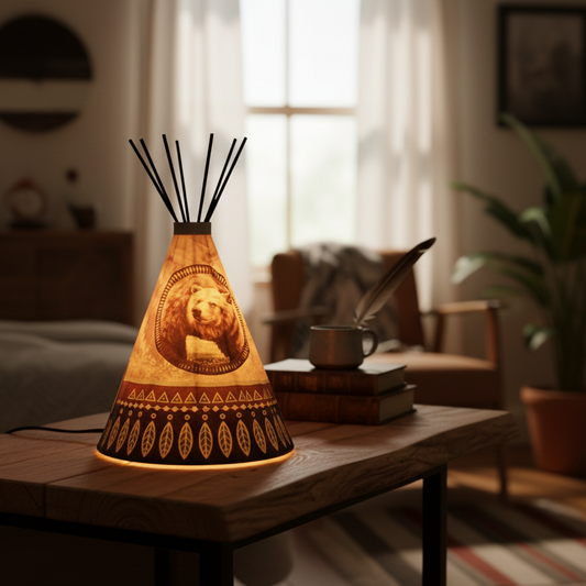 Teepee Table  Bear Lamp