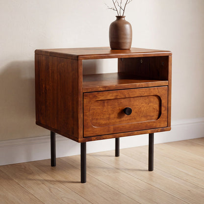Savana Single Drawer Solid Wood Nightstand