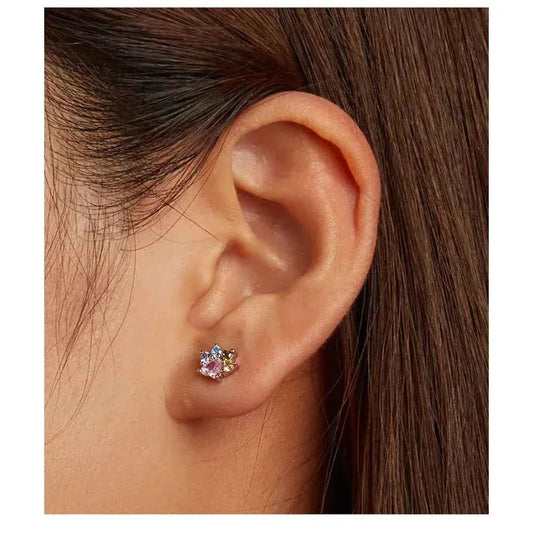 925 Sterling Silver Star And Butterfly Stud Earrings - Delicate And Fine Jewelry