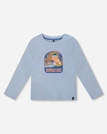 Organic Cotton Long Sleeve T-Shirt Light Blue