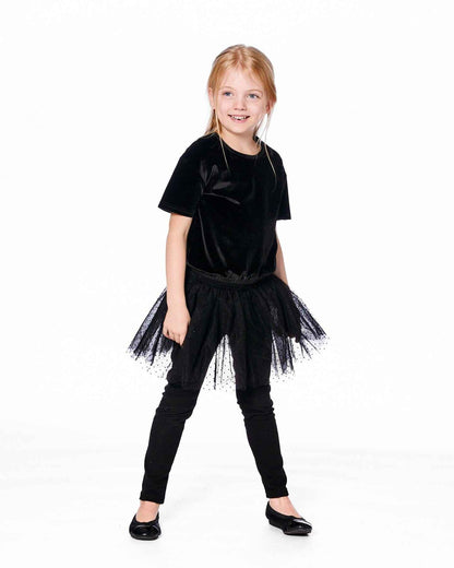 Leggings With Tulle Skirt Black