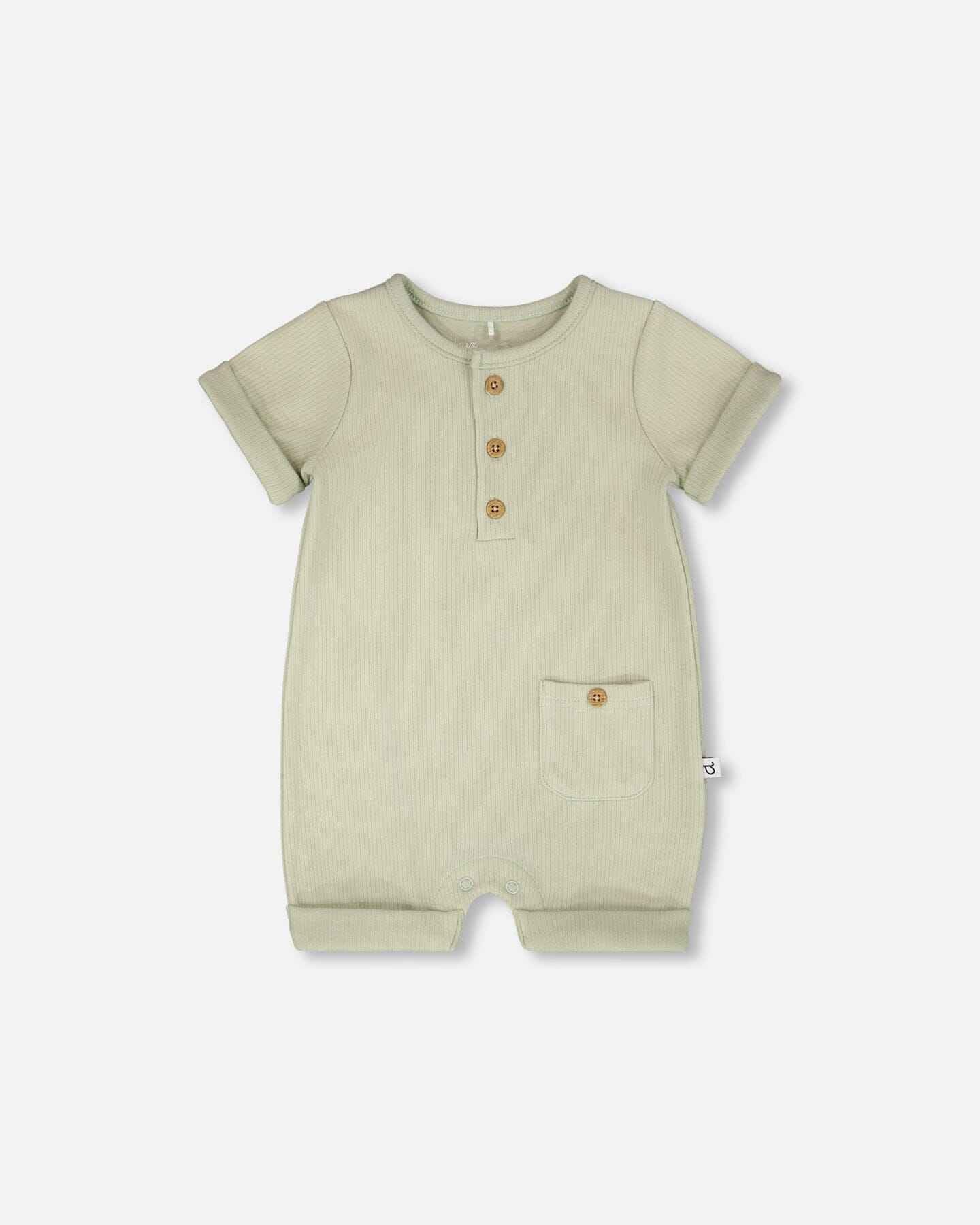 Cotton Rib Romper Sage Green
