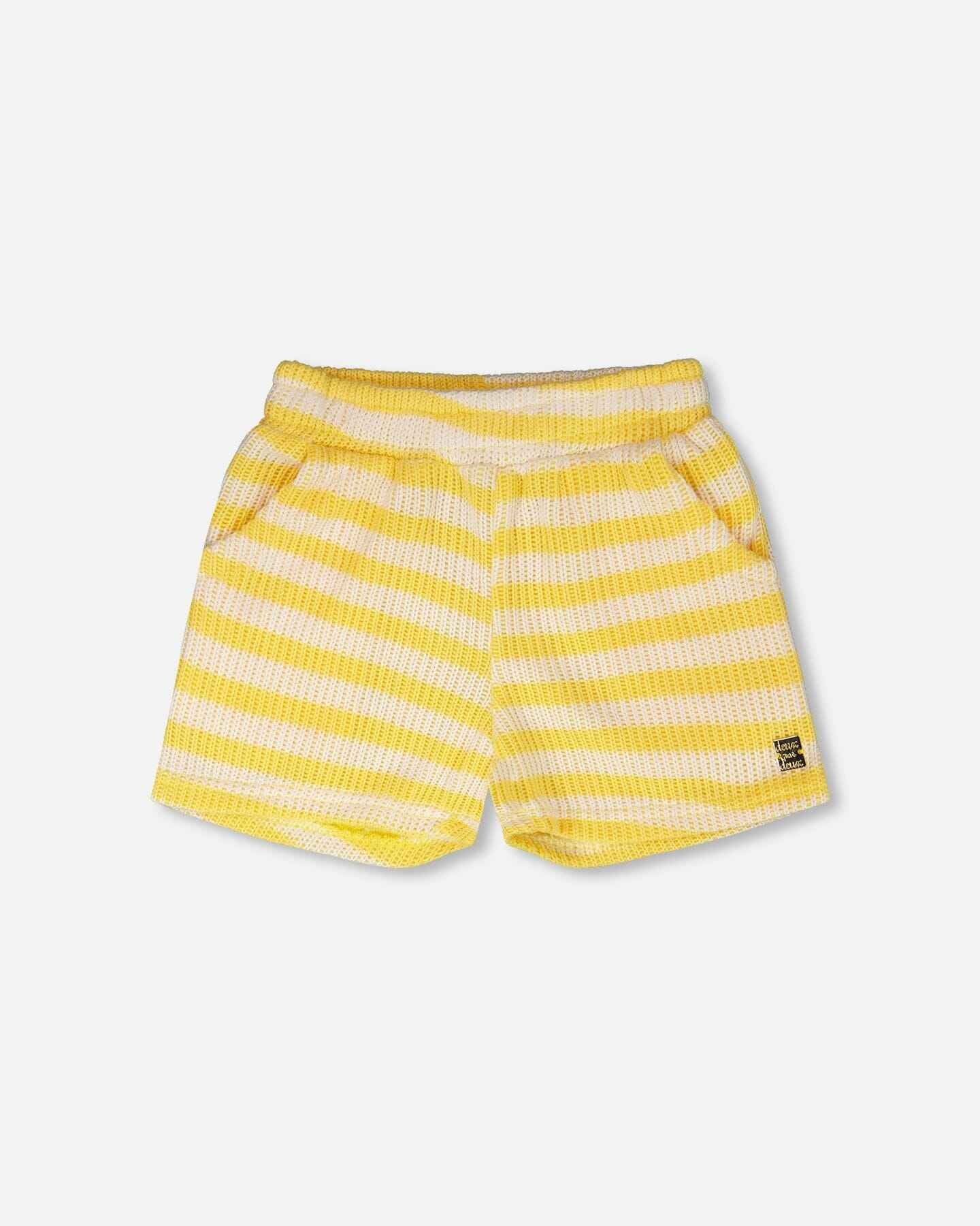 Striped Shorts Yellow And White