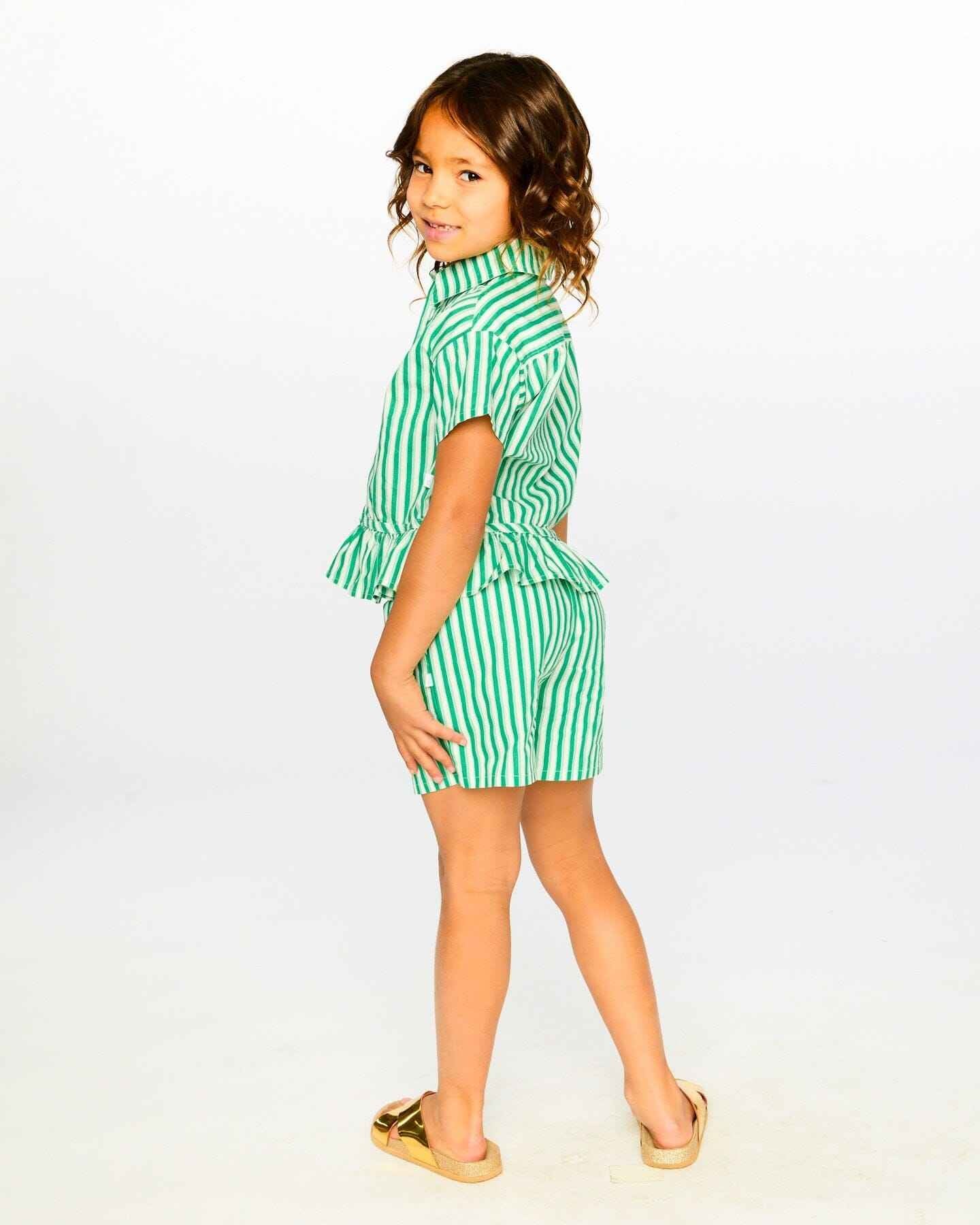Striped Shorts Green