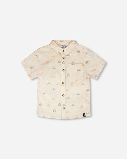Poplin Shirt Beige Safari Print