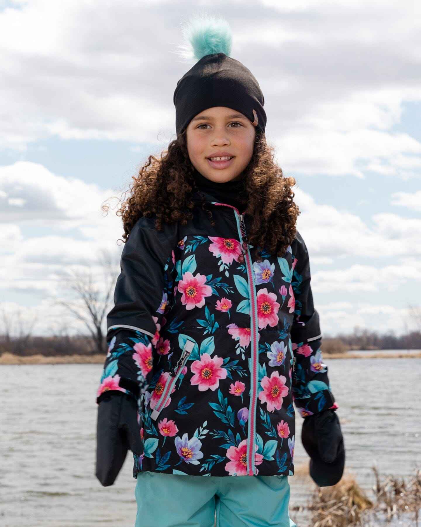 Stretch Jersey Hat Black With Pompom