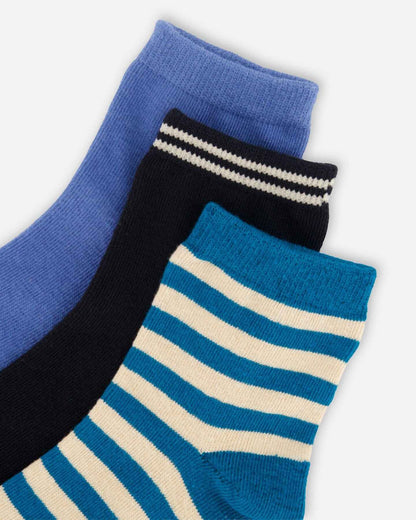 Socks (3 Pairs) Set Striped Green