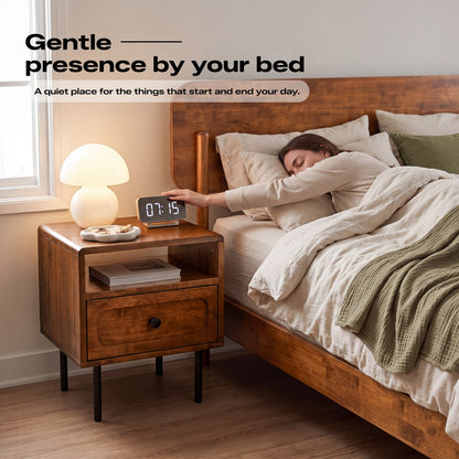 Savana Single Drawer Solid Wood Nightstand