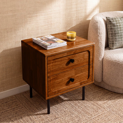 Savana Two Drawers Solid Wood Nightstand