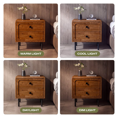 Savana Two Drawers Solid Wood Nightstand