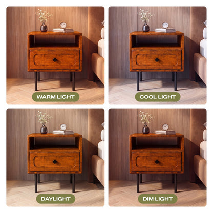 Savana Single Drawer Solid Wood Nightstand
