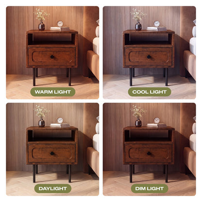 Savana Single Drawer Solid Wood Nightstand