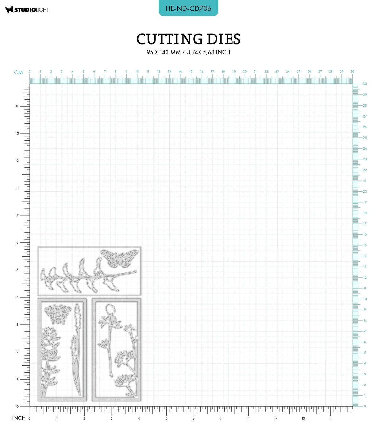HEN Cutting Dies Twigs And Frames Natures Dream 95x143x1mm 8 PC nr.706
