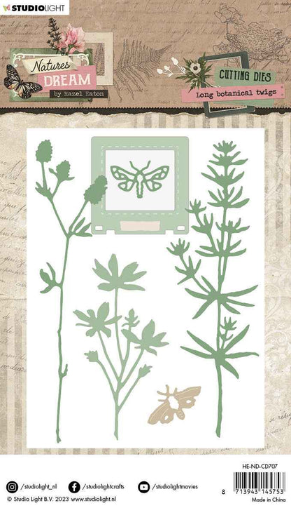 HEN Cutting Dies Long Botanical Twigs Natures Dream 103x142x1mm 8 PC nr.707