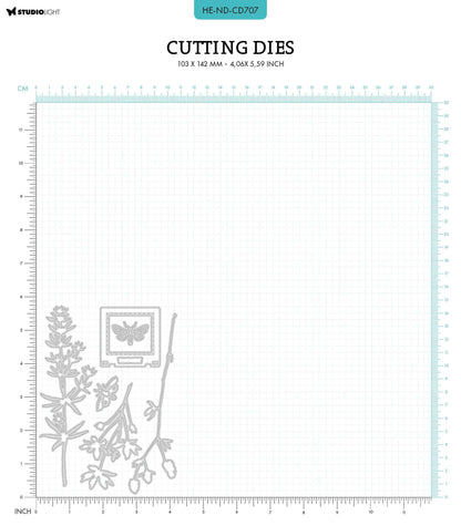 HEN Cutting Dies Long Botanical Twigs Natures Dream 103x142x1mm 8 PC nr.707